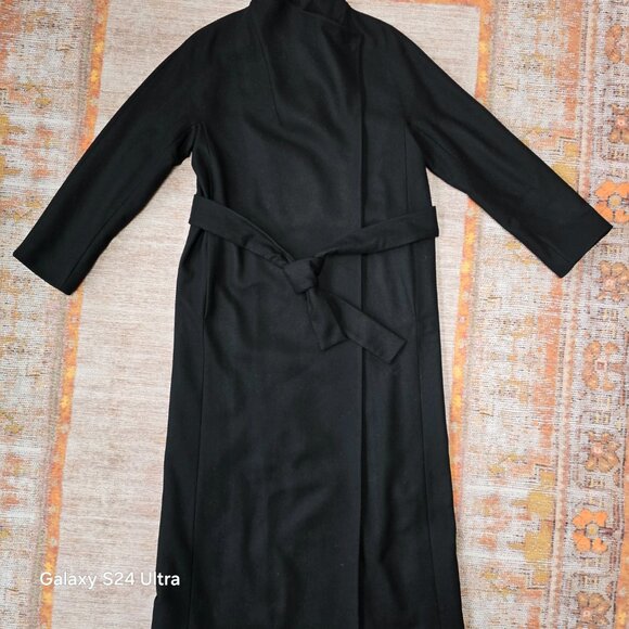 Massimo Dutti Women’s Wool Blend Long Coat – Black – Size 34 (XS/S) - Picture 2 of 11